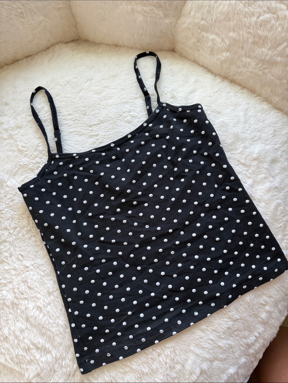 Brandy Melville Polkadot Tank top cami polka dot black white crop